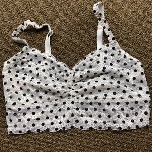White bralette with black polka dots from Pink